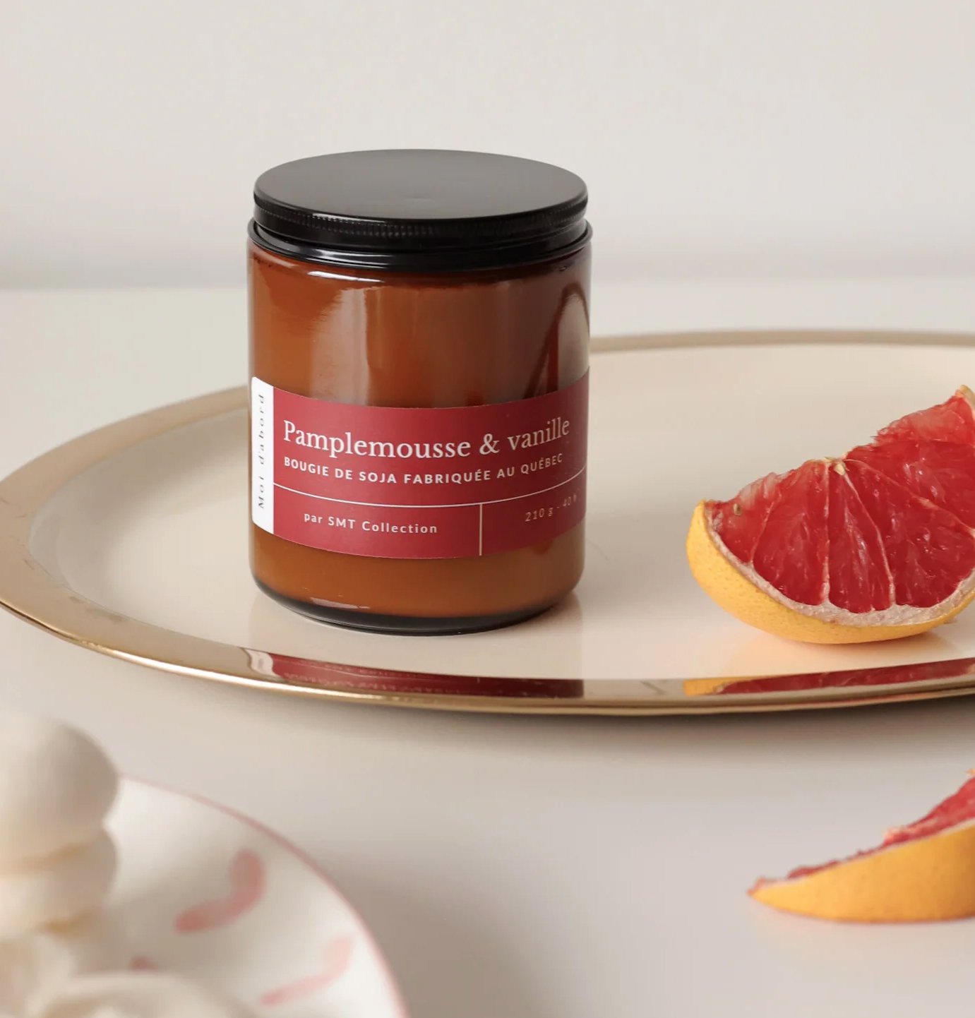 Bougie de soja - Pamplemousse & Vanille - Moi D'abord